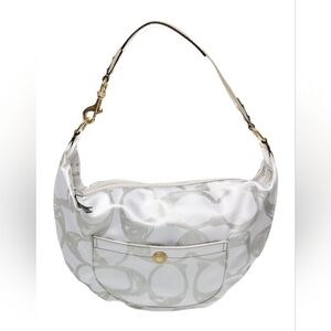 🧚🏻‍♂️Coach Hampton Hobo Sateen Signature Bag Purse 9413